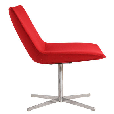 Comfortable Chair Red Cashmere Upholstered Swivel Modern Chair For Restaurant