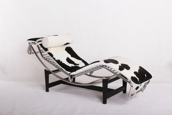 Classic Modern Leisure Chair / Cowhide Leather Chaise Lounge Chair
