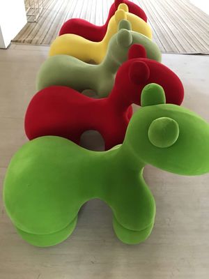 Painting Modern Leisure Chair , Molded Fiberglass Kids Pony Chair