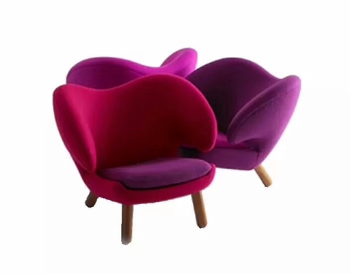 Modern Furniture Colorful Style Fabric Dining Chair Wood Base For House