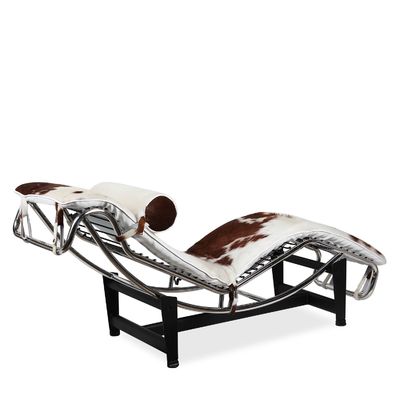 Classic Modern Leisure Chair / Cowhide Leather Chaise Lounge Chair