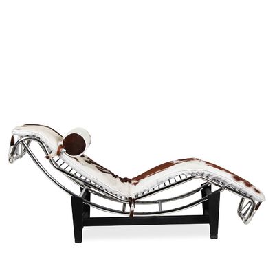Classic Modern Leisure Chair / Cowhide Leather Chaise Lounge Chair