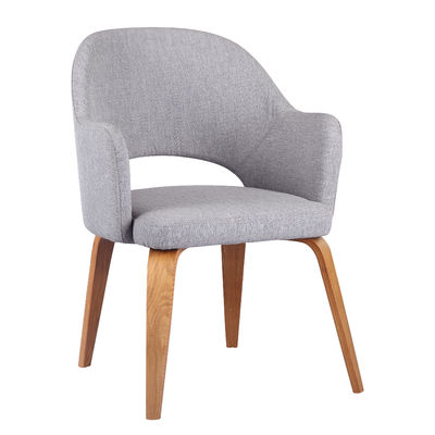Beden 90 * 65 * 65cm Modern Restoran Sandalyeleri 4'lü Döşemeli Gri Kaşmir - Bacaklar Ahşap Altlık