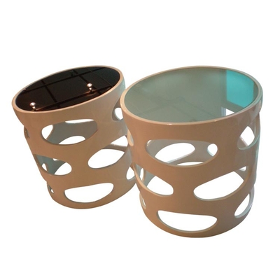 Temperli Cam Top Modern Sehpa Fiberglas Yan Sehpa İçin Oturma Odası