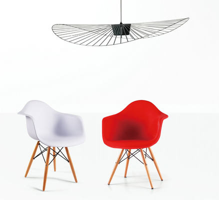 Moda Replica Yemek Sandalyeleri, Fiberglas Kabuk Ahşap Taban Cafe Yemek Sandalyesi